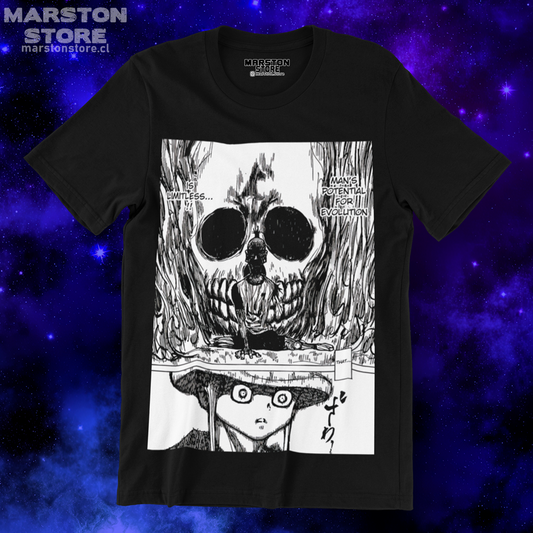 Polera negra Hunter x Hunter con Meruem e Isaac Netero