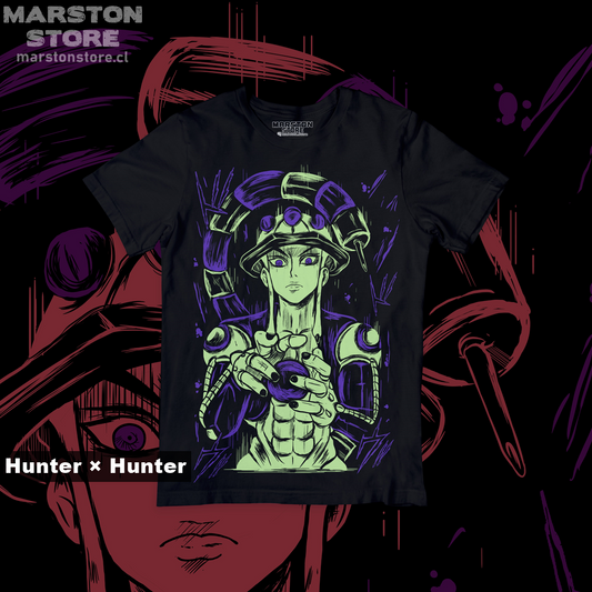 Polera negra Hunter x Hunter con diseño de Meruem