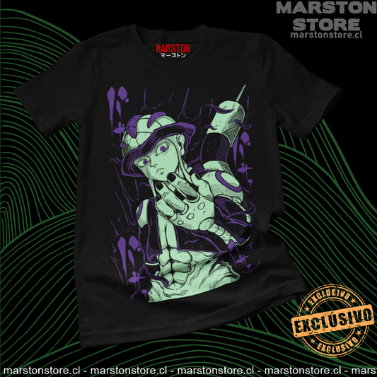 Polera negra Hunter x Hunter con diseño de Meruem