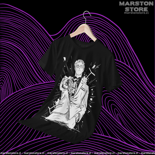Polera negra Jujutsu Kaisen con diseño de Kento Nanami
