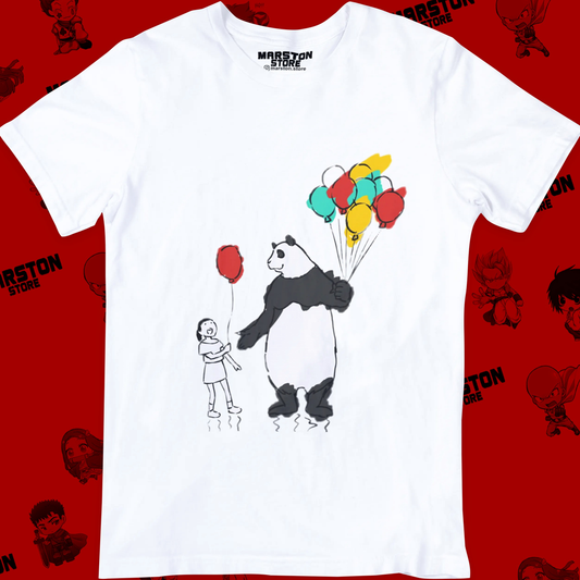 Polera blanca Jujutsu Kaisen con diseño de Panda
