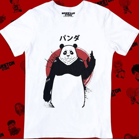 Polera blanca Jujutsu Kaisen con diseño de Panda