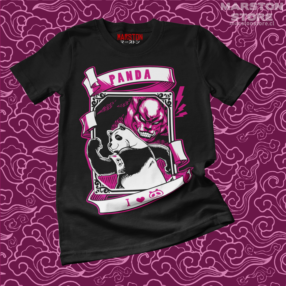 Polera negra Jujutsu Kaisen con diseño de Panda