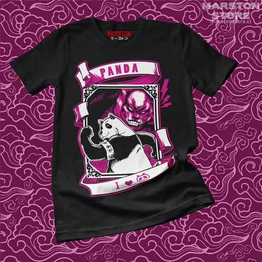 Polera negra Jujutsu Kaisen con diseño de Panda