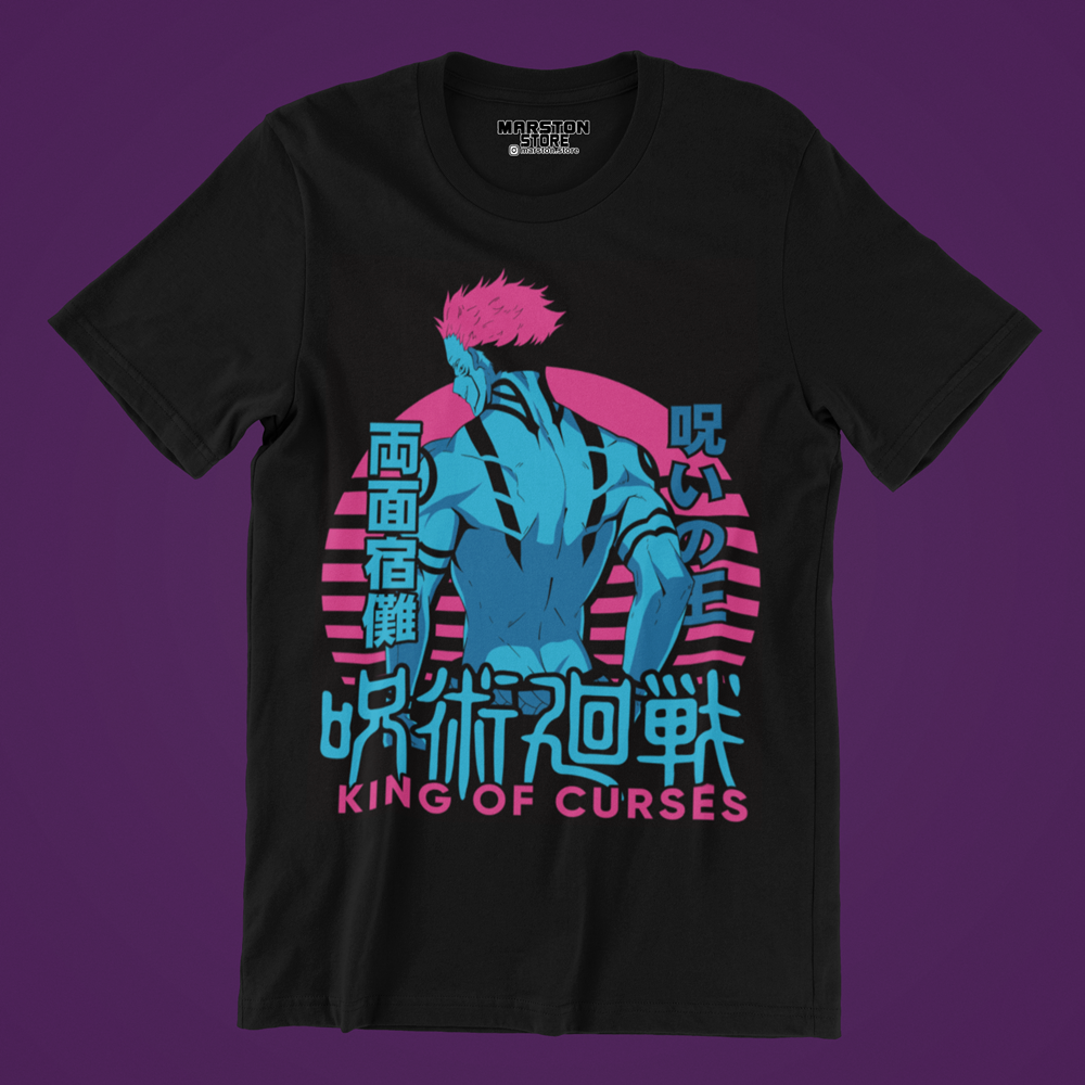 Polera negra Jujutsu Kaisen con diseño de Ryomen Sukuna
