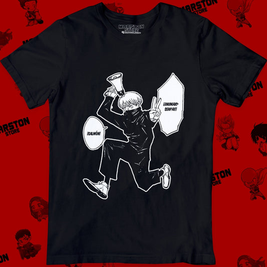 Polera negra Jujutsu Kaisen con diseño de Toge Inumaki