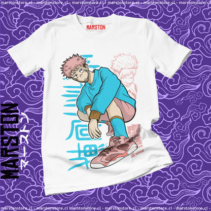 Polera con diseño de Yuji Itadori de Jujutsu Kaisen