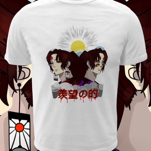 Polera blanca con diseño de Kimetsu no Yaiba Demon Slayer