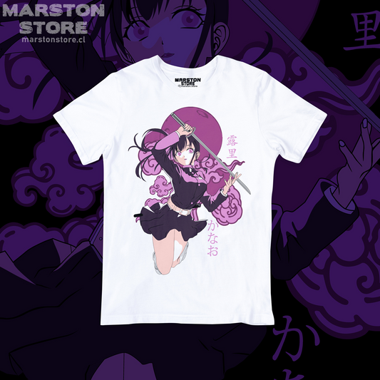 Polera blanca con diseño de Kimetsu no Yaiba Demon Slayer