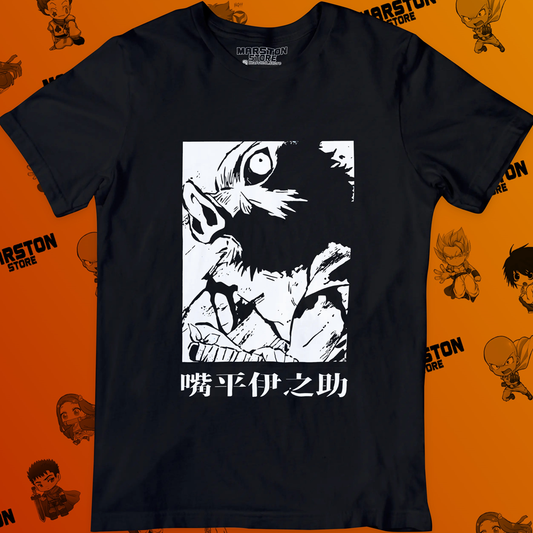 Polera negra Kimetsu no Yaiba Demon Slayer con diseño de Inosuke Hashibira
