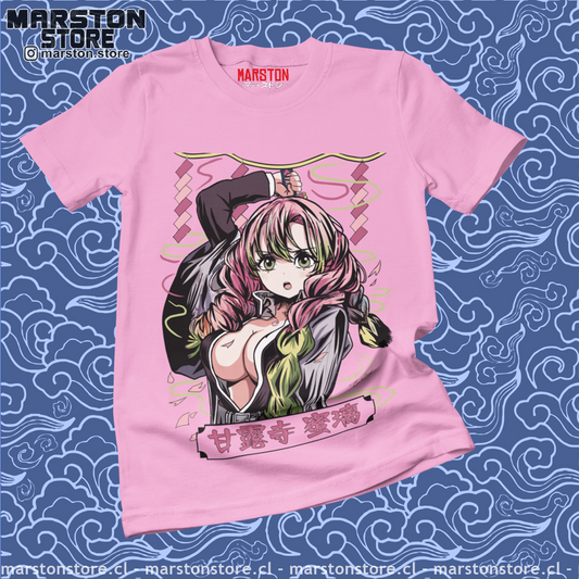 Polera rosada Kimetsu no Yaiba Demon Slayer con diseño de Mitsuri Kanroji