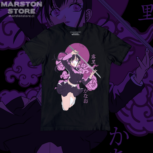 Polera negra con diseño de Kimetsu no Yaiba Demon Slayer