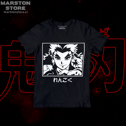 Polera negra con diseño de Kimetsu no Yaiba Demon Slayer