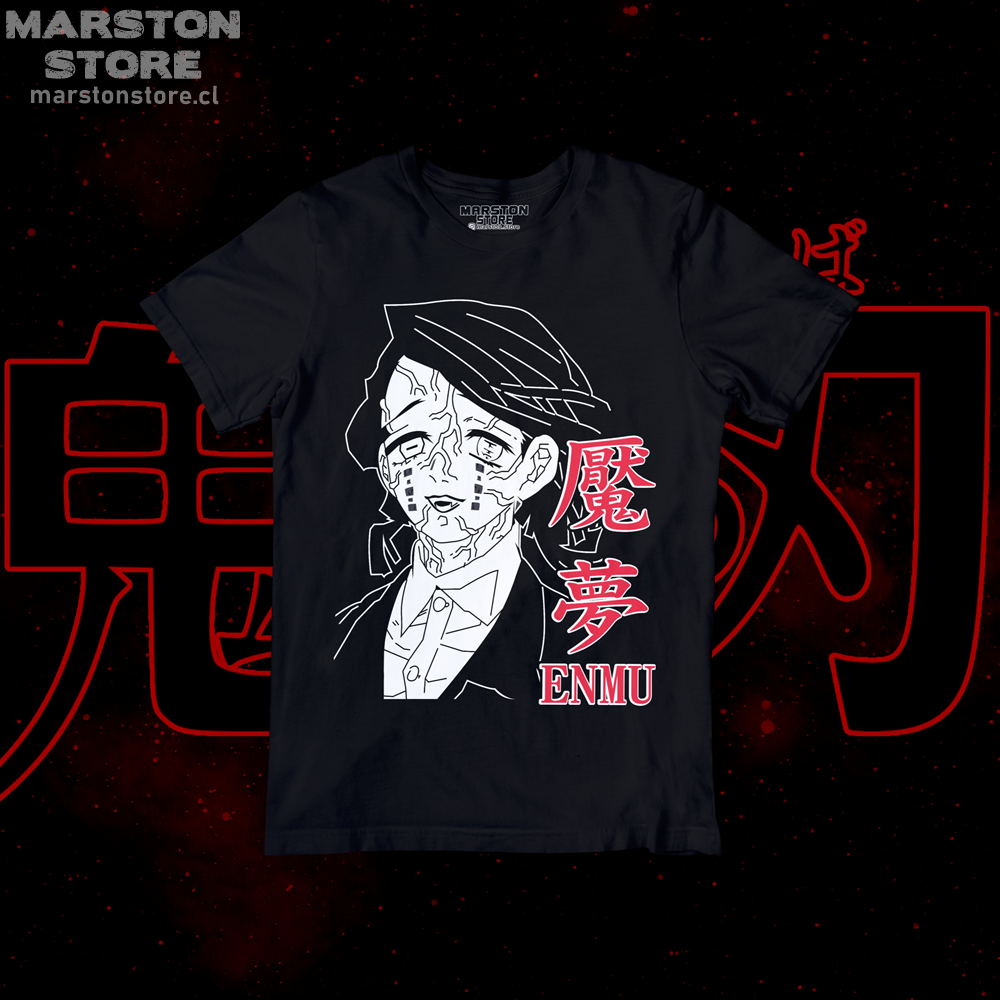 Polera negra con diseño de Kimetsu no Yaiba Demon Slayer