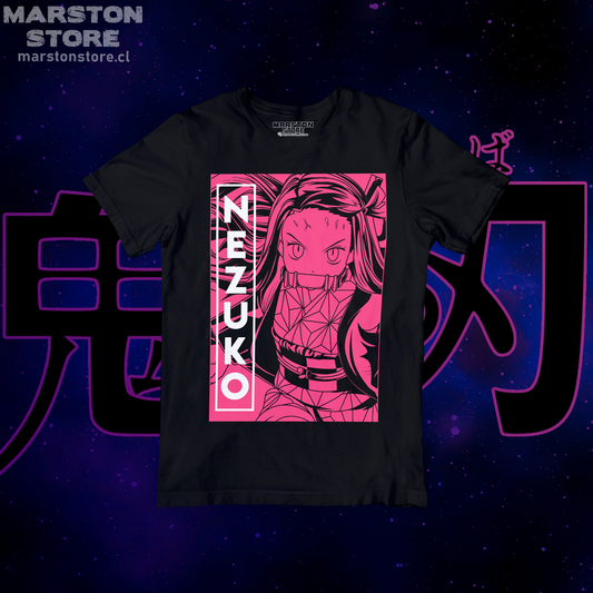 Polera negra con diseño de Kimetsu no Yaiba Demon Slayer