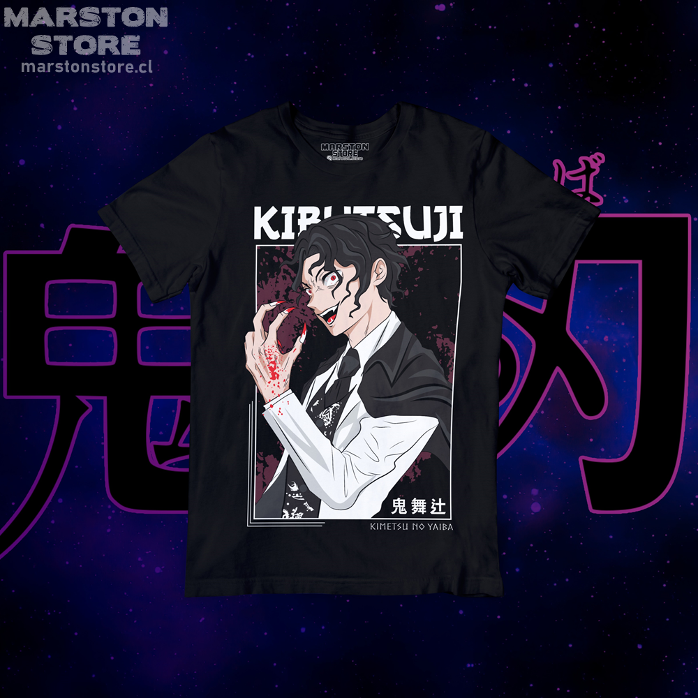 Polera negra con diseño de Kimetsu no Yaiba Demon Slayer
