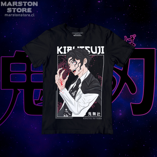 Polera negra con diseño de Kimetsu no Yaiba Demon Slayer