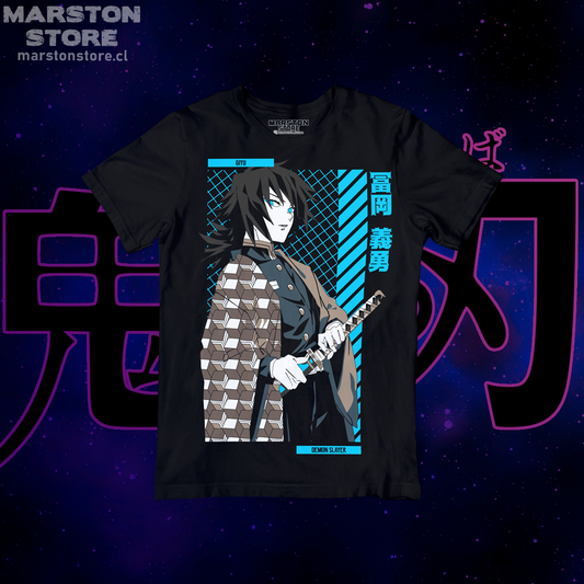 Polera negra con diseño de Kimetsu no Yaiba Demon Slayer