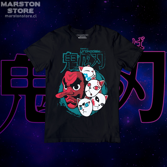 Polera negra con diseño de Kimetsu no Yaiba Demon Slayer