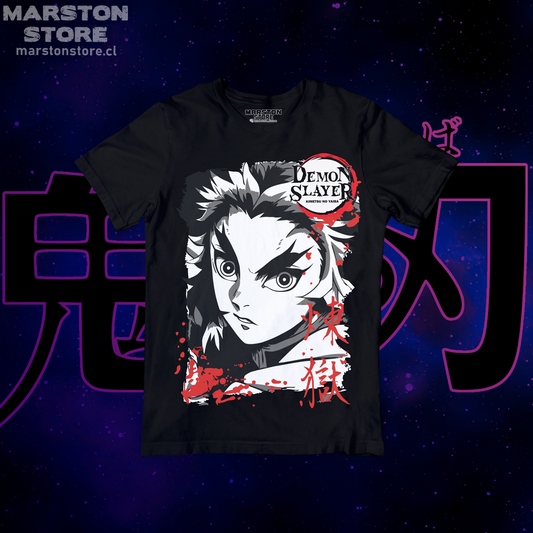 Polera negra con diseño de Kimetsu no Yaiba Demon Slayer