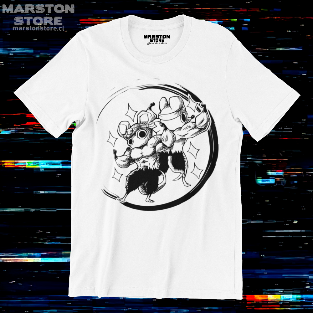 Polera blanca Kimetsu no Yaiba Demon Slayer con los Ratones Ninja de Tengen Uzui