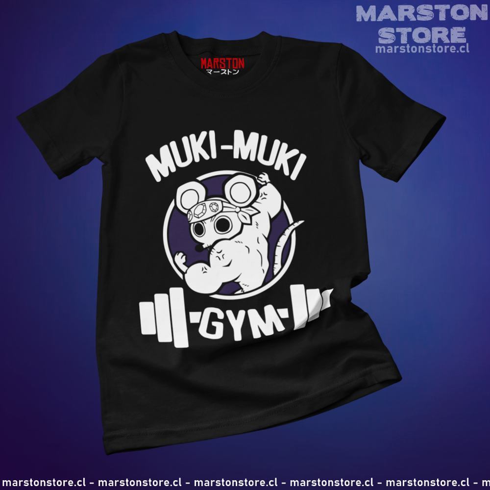 Polera negra Kimetsu no Yaiba Demon Slayer con los Ratones Ninja de Tengen Uzui Muki-Muki Gym