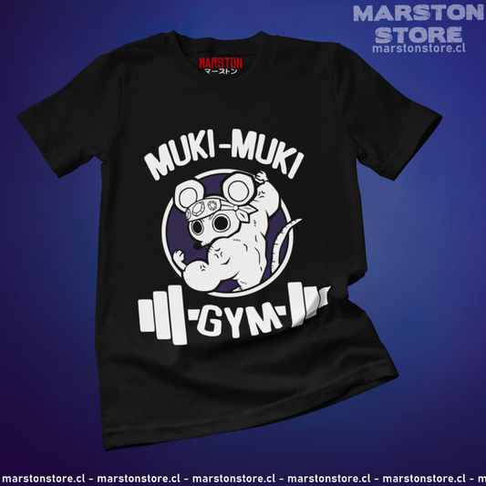 Polera negra Kimetsu no Yaiba Demon Slayer con los Ratones Ninja de Tengen Uzui Muki-Muki Gym