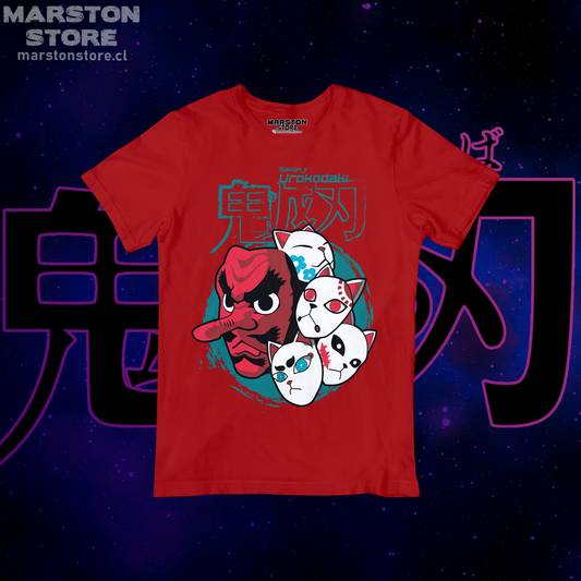 Polera roja con diseño de Kimetsu no Yaiba Demon Slayer