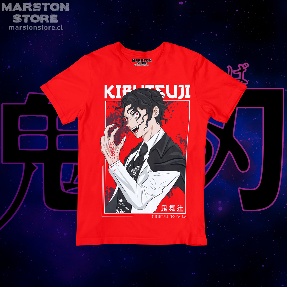 Polera roja con diseño de Kimetsu no Yaiba Demon Slayer