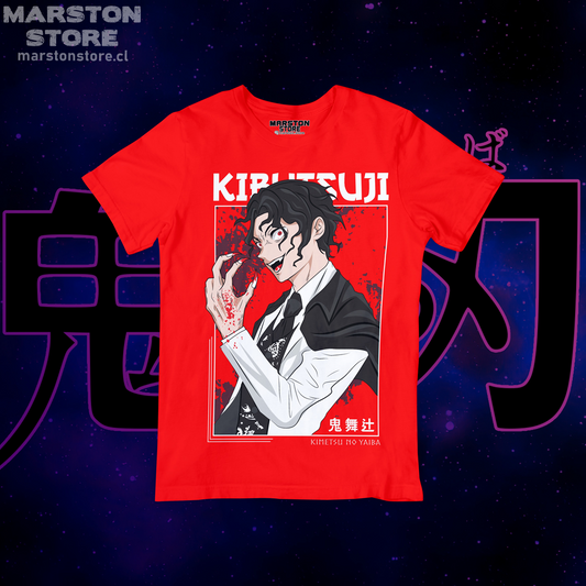 Polera roja con diseño de Kimetsu no Yaiba Demon Slayer