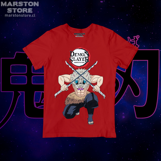 Polera roja con diseño de Kimetsu no Yaiba Demon Slayer