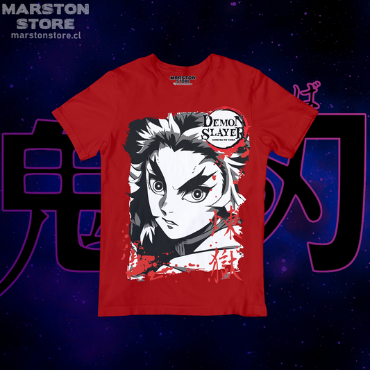 Polera roja con diseño de Kimetsu no Yaiba Demon Slayer