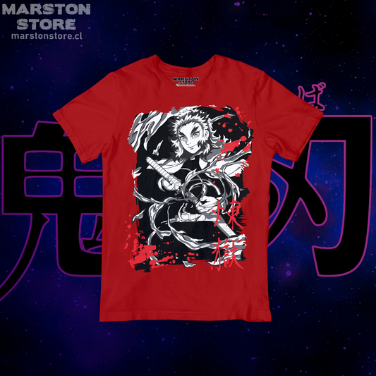 Polera roja con diseño de Kimetsu no Yaiba Demon Slayer