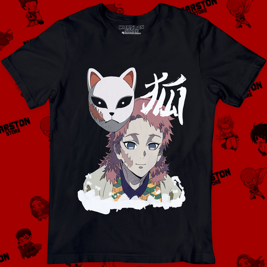 Polera negra Kimetsu no Yaiba Demon Slayer con diseño de Sabito