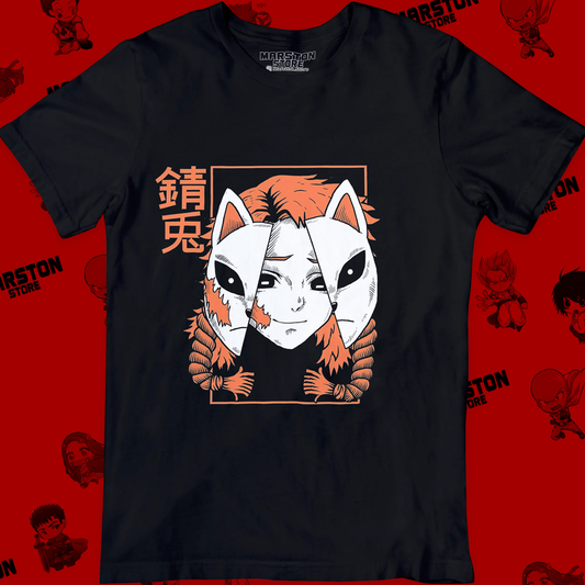 Polera negra Kimetsu no Yaiba Demon Slayer con diseño de Sabito