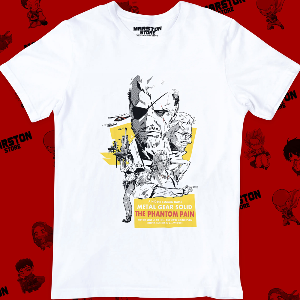 Polera blanca con diseño de Metal Gear Solid