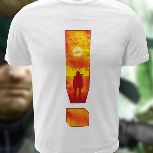 Polera blanca con diseño de Metal Gear Solid