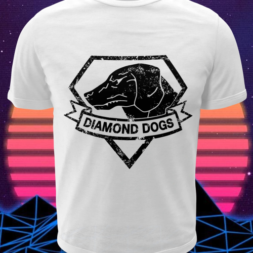 Polera blanca Metal Gear Solid con diseño de Diamond Dogs