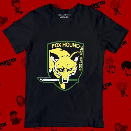 Polera negra Metal Gear Solid con diseño de Fox Hound