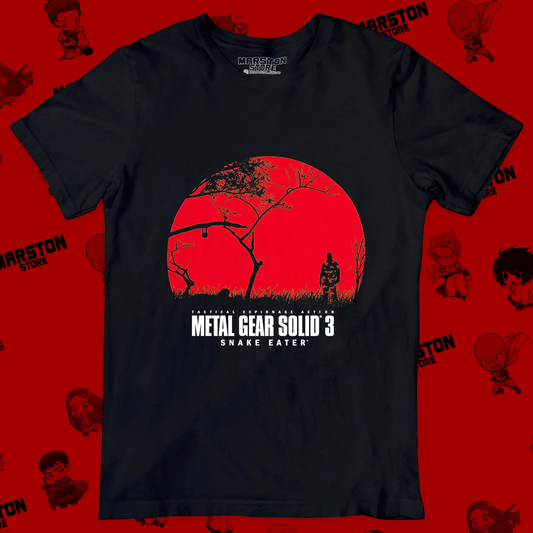 Polera negra Metal Gear Solid con diseño Snake Eater