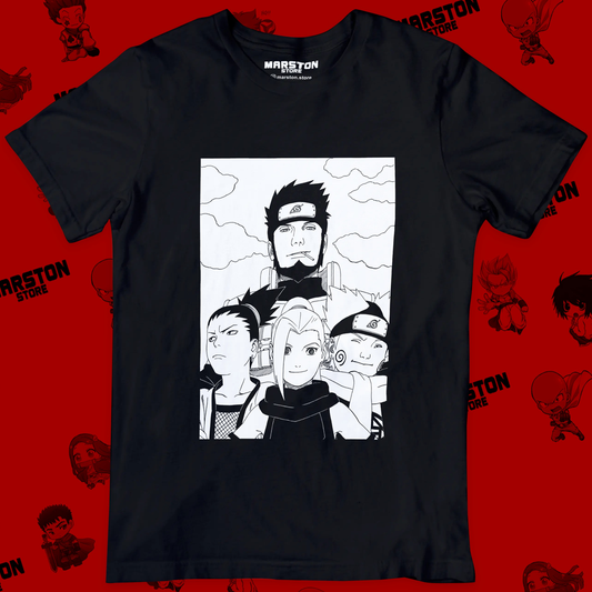 Polera negra Naruto con Choji Akimichi, Ino Yamanaka y Shikamaru Nara