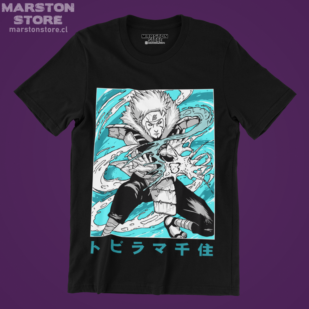 Polera negra Naruto con diseño inspirado en el anime