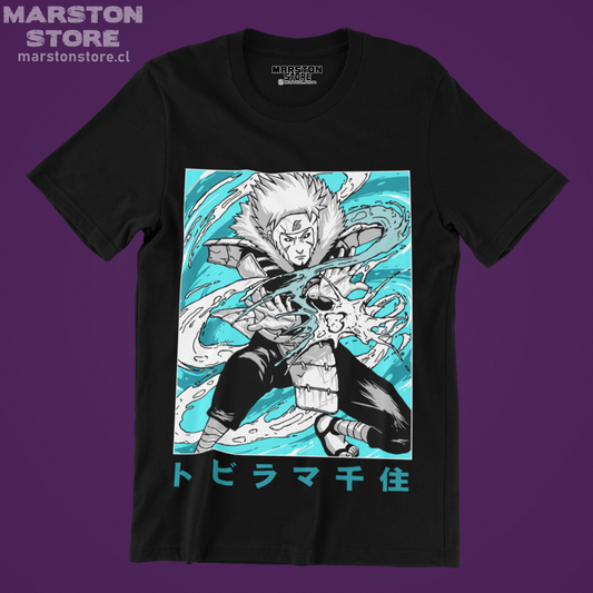 Polera negra Naruto con diseño inspirado en el anime