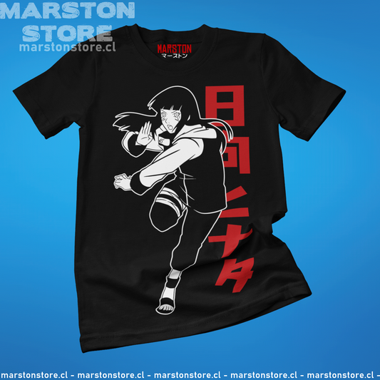 Polera negra Naruto con diseño de Hinata Hyuga