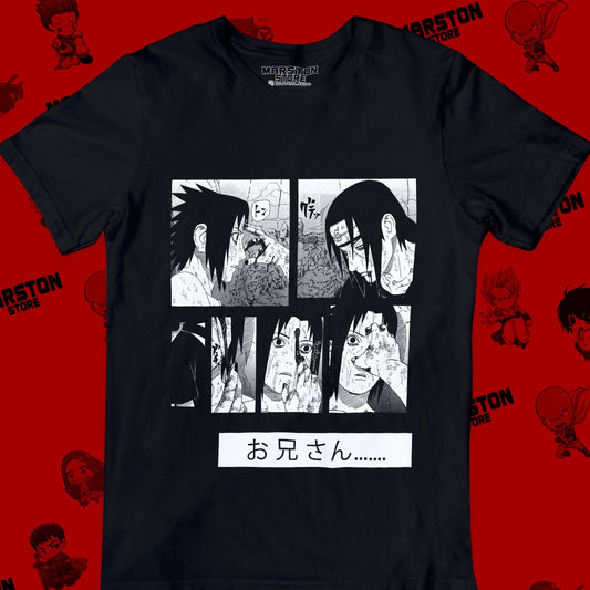 Polera negra Naruto con Itachi Uchiha y Sasuke Uchiha