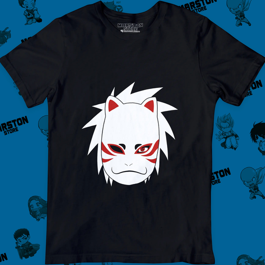 Polera negra Naruto con diseño de Kakashi Hatake