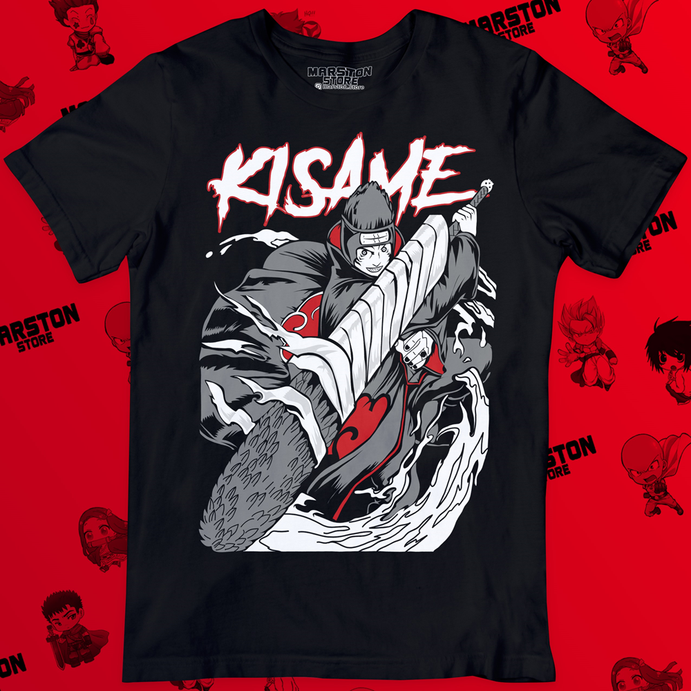 Polera negra Naruto con diseño de Kisame Hoshigaki