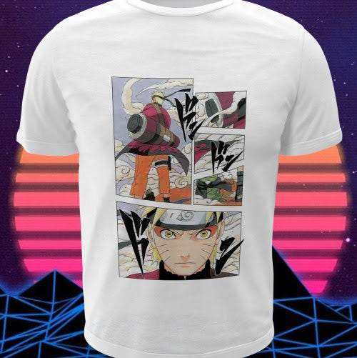 Polera blanca Naruto con diseño de Naruto Uzumaki