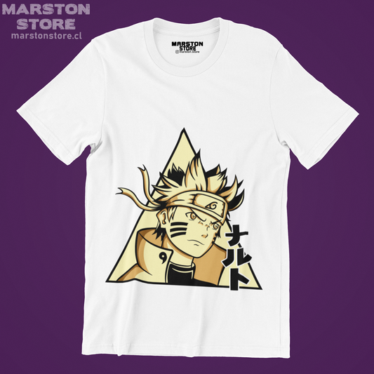 Polera blanca Naruto con diseño de Naruto Uzumaki