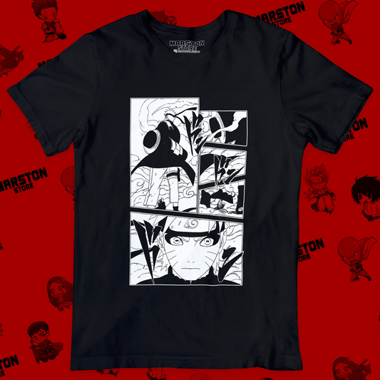 Polera negra Naruto con diseño de Naruto Uzumaki